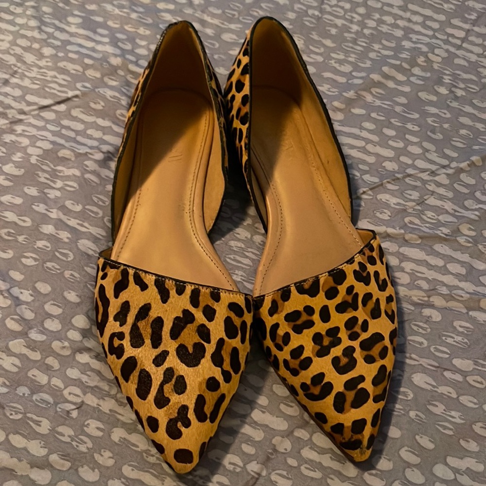 NWOT women’s J Crew dyed calf hair flats size 6.5